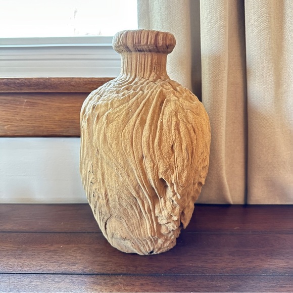 Wood Turned Teak Vase - Picture 8 of 12